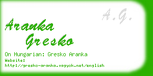 aranka gresko business card